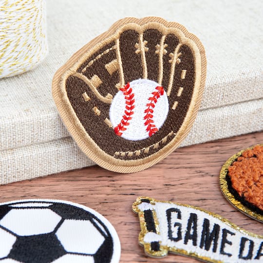 Baseball Mitt Embroidered Iron-On & Adhesive Patch by Make Market®